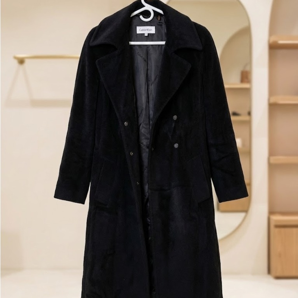 Calvin Klein Women's Elegant Black Trench Coat